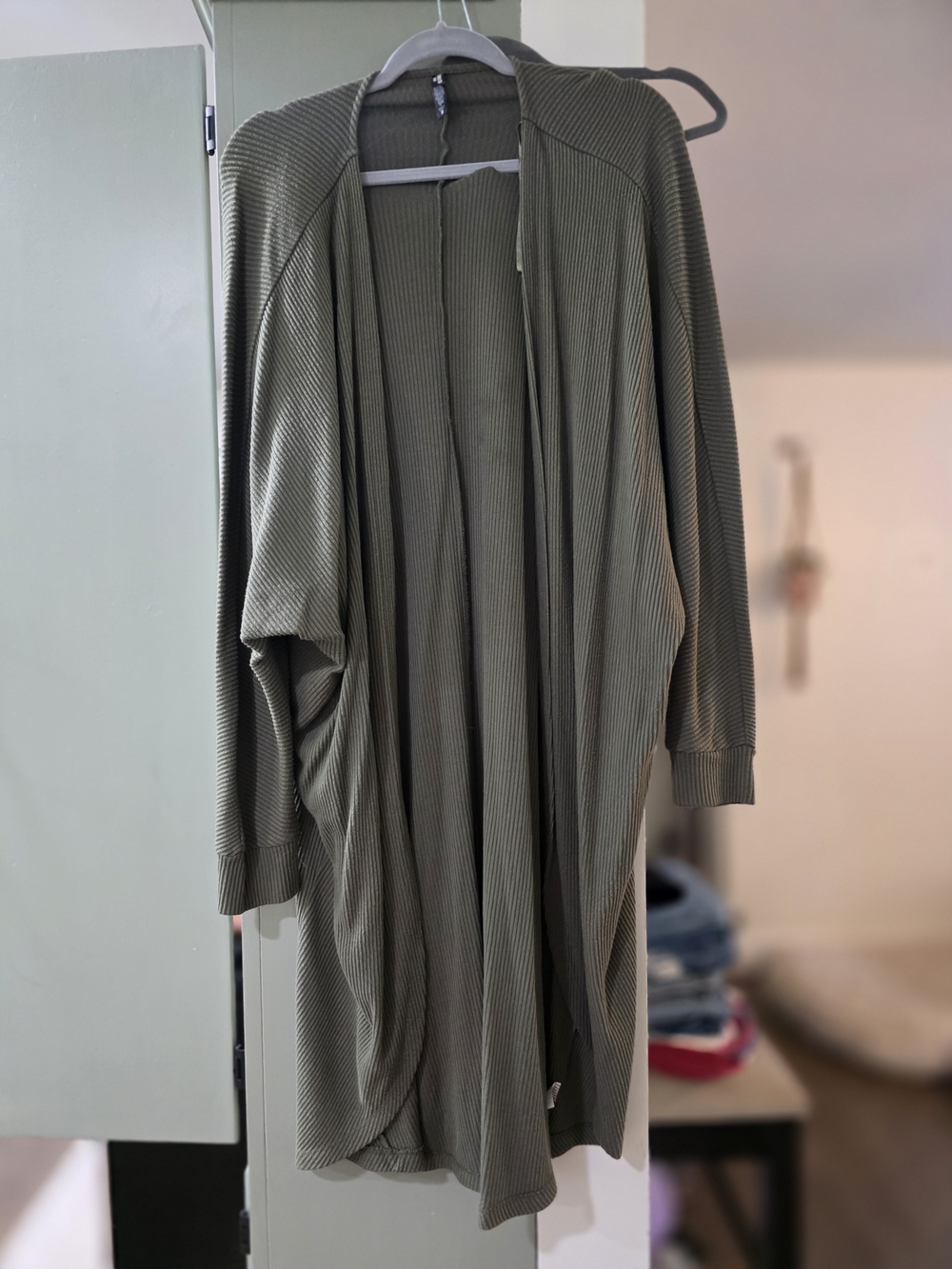 torrid Olive Ribbed Knit Cardigan Jacket